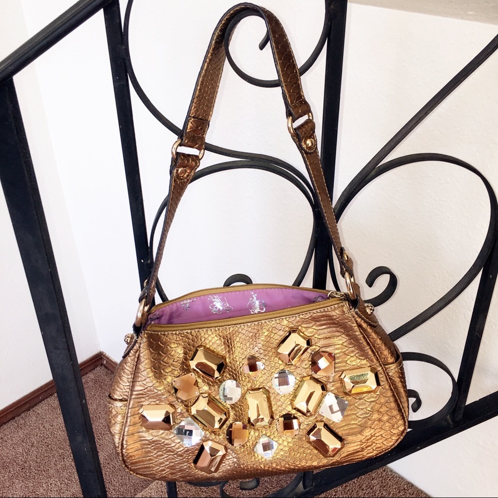 🔻 Kathy Van Zeeland Rhinestone Shoulder Bag